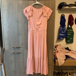 LOFT Dresses - Ann Taylor Loft blush pink ruffle maxi dress XS LOFT Dresses - Ann Taylor Loft blush pink ruffle maxi dress XS